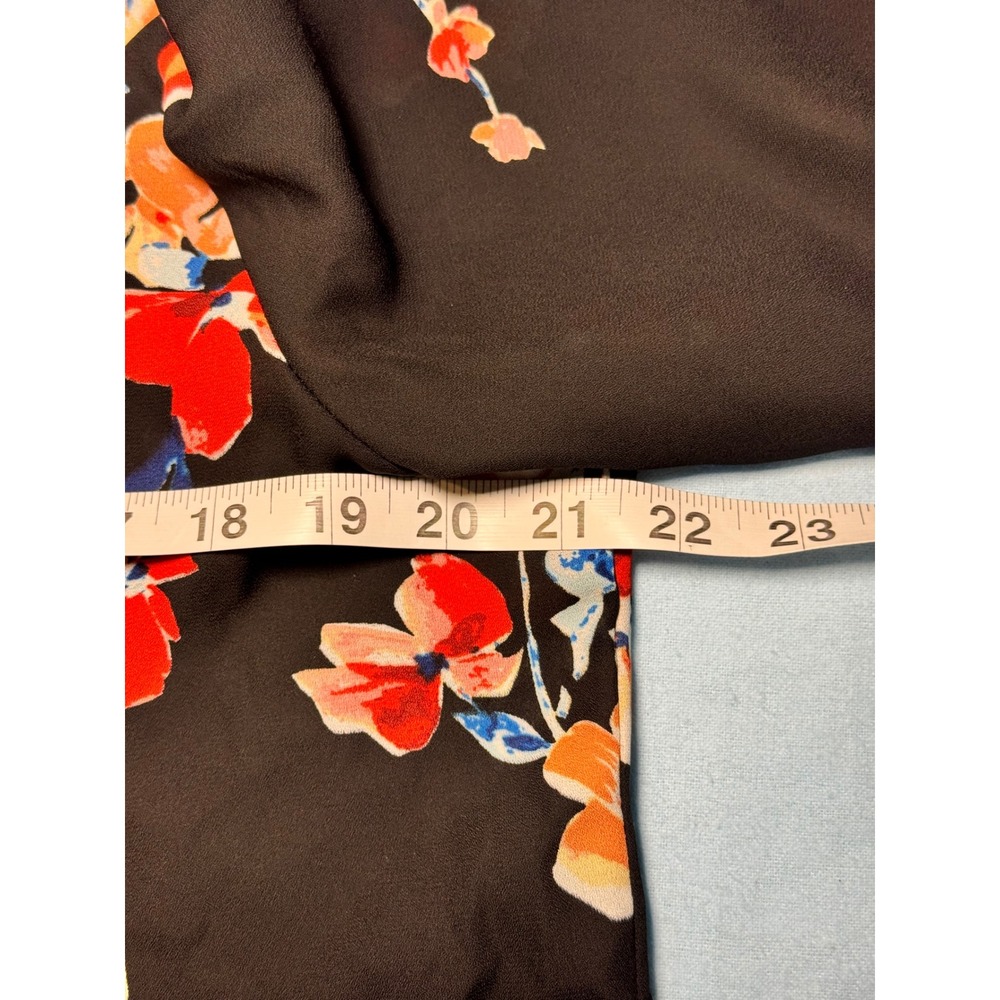 Zac & Rachel Womens Black Floral Bell Sleeve Crochet Lace Blouse Size L - Picture 6 of 10